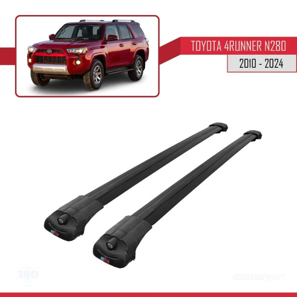 Toyota 4Runner (N280) 2010 ve Sonrası ile uyumlu ACE-1 Ara Atkı Tavan Barı SİYAH ürün görseli 1