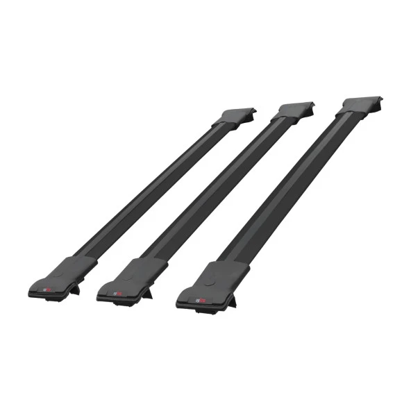 Toyota Land Cruiser Prado (J120) 2002-2006 Arası ile Uyumlu FLY Model Ara Atkı Tavan Barı SİYAH 3 ADET BAR ürün görseli 1