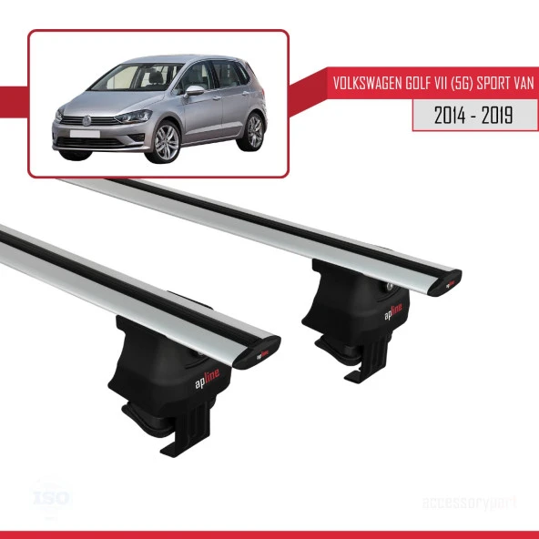 Volkswagen Golf VII (5G) Sport Van 2014-2019 Arası ile uyumlu ACE-4 Ara Atkı Tavan Barı GRİ ürün görseli 1