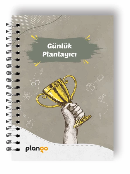 Gri Kupa Günlük Planlayıcı Defter -  Ders Çalışma Planlayıcı Defteri - Planlama Defteri ürün görseli 1