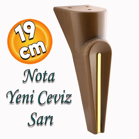 Nota Mobilya Kanepe Tv Ünitesi Konsol Koltuk Ayağı Ayakları Ahşap Desenli Kahverengi Ceviz 19 Cm ürün görseli 1