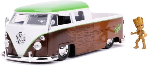 Jada Groot & 1963 Volkswagen Bus Pickup 1/24 Model Araba ürün görseli 1