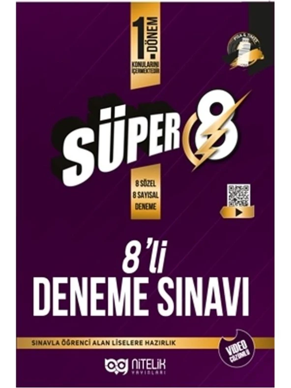 NİTELİK 8.SINIF YENİ NESİL SÜPER 1.DÖNEM 8'Lİ DENEME SINAVI ürün görseli 1
