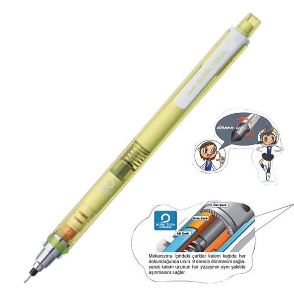 Uniball Kuru Toga T 0.7 Versatil Kalem Yeşil M7-450T ürün görseli 1