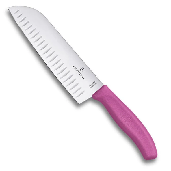 Victorinox SwissClassic 17cm Santoku Bıçağı Oluklu 6.8526.17L5B Pembe ürün görseli 1
