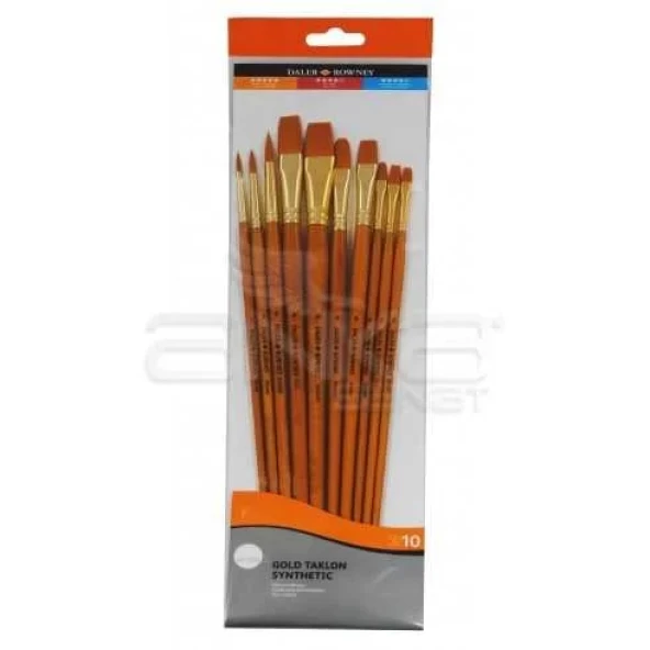 Daler Rowney Simply Gold Taklon Synthetic 10lu Fırça Seti 110 ürün görseli 1