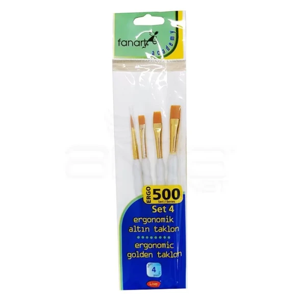 Fanart Ergonomik Altın Taklon Fırça Seti 500 Seri 4lü Set 4 ürün görseli 1