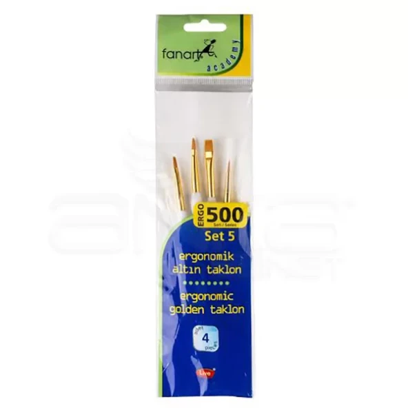 Fanart Ergonomik Altın Taklon Fırça Seti 500 Seri 4lü Set 5 ürün görseli 1
