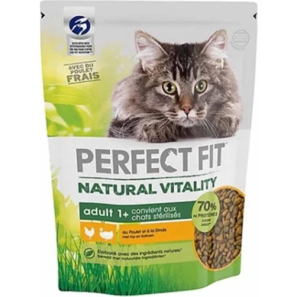 Perfect Fit Natural Vitality Tavuklu ve Hindili Yetişkin Kedi Maması 1 Kg ürün görseli 1