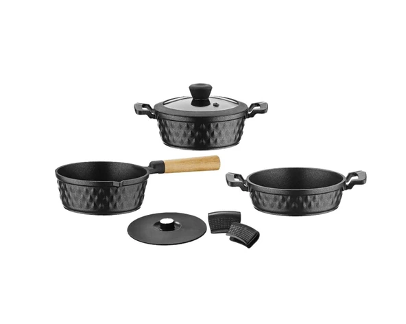 Brioni Diamond 5 Parça Siyah Midi Set - Resim 3