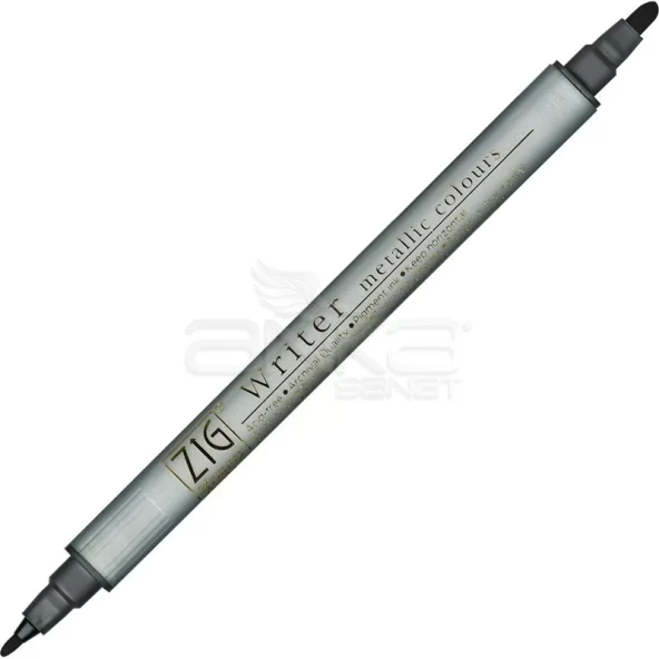 Zig Writer Metallic Colours Çift Uçlu Marker Kalem 127 Black ürün görseli 1