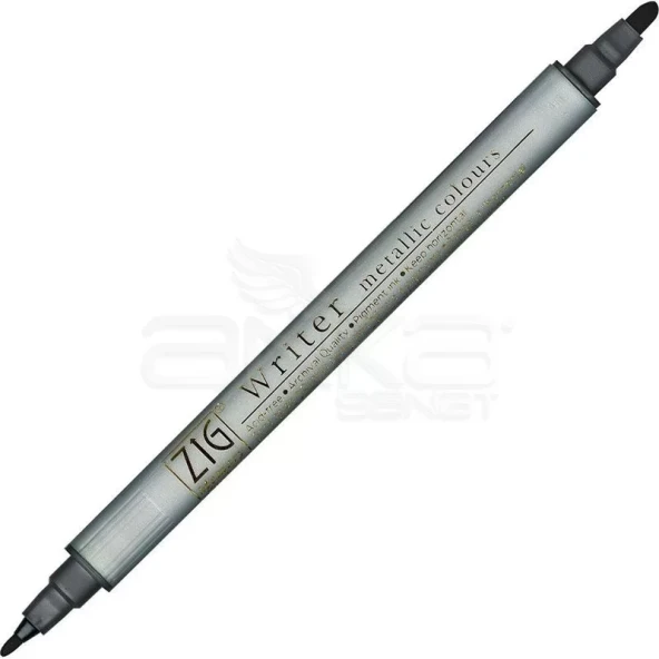 Zig Writer Metallic Colours Çift Uçlu Marker Kalem 127 Black - Resim 2