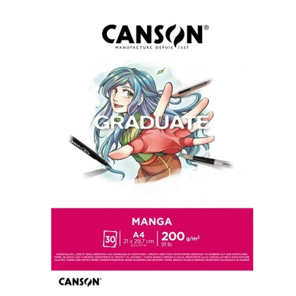Canson Graduate Manga Pad 200g 30 Yaprak A4 ürün görseli 1