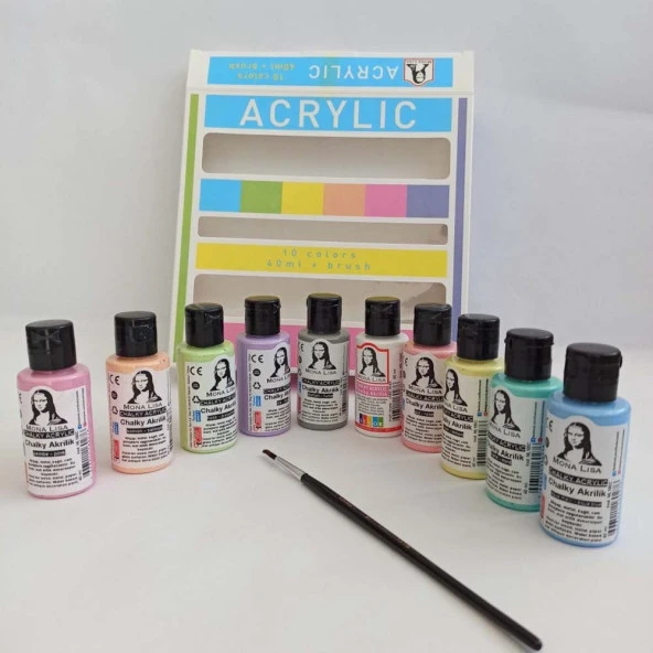 Monalisa ML122C Akrilik 10 Chalk x 40 ml + Fırça Set ürün görseli 1