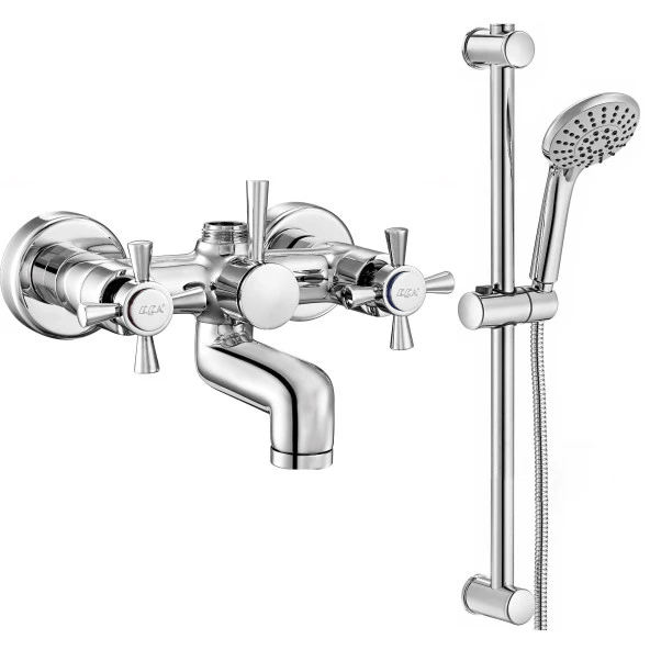 ECA Quadrille Banyo Bataryası + ECA Logica Sürgülü Duş Seti Üst Takımı ürün görseli 1