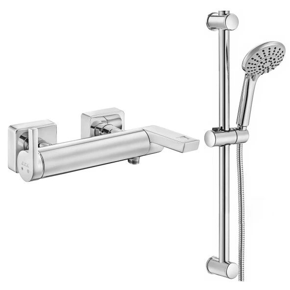 ECA İcon Banyo Bataryası + ECA Logica Sürgülü Duş Seti Üst Takımı ürün görseli 1