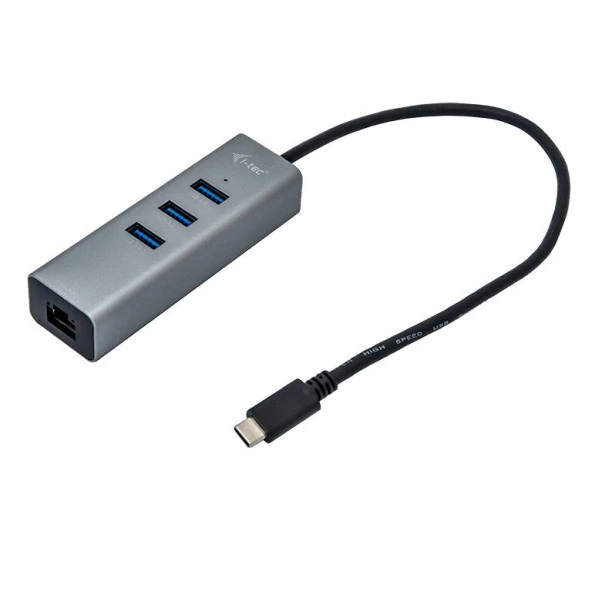 i-Tec Type-C Metal Hub 3 Port + Gigabit Ethernet Adaptör ürün görseli 1