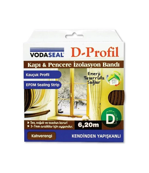 Vodaseal Kapı ve Pencere İzolasyon Bandı 6.2mt  Kahve ürün görseli 1