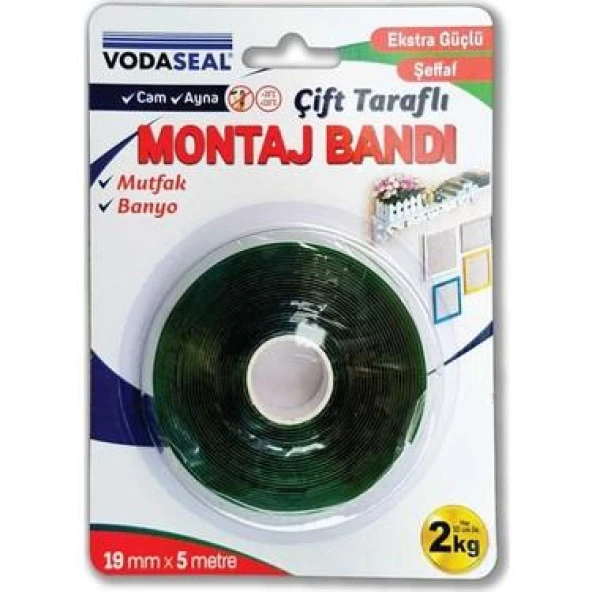Vodeseal Şeffaf Montaj Bandı 19mm X 5mt ürün görseli 1