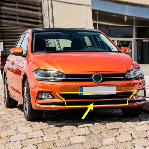 VW Polo 2018-2021 Ön Tampon Orta Izgara Krom Çıtalı 2G0853677M ürün görseli 1