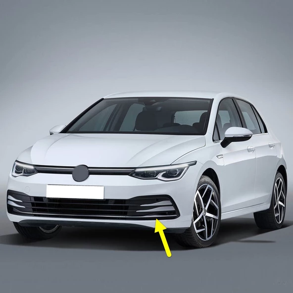 VW Golf 8 2020-2023 Ön Tampon Sol Izgarası Sensör Delikli 5H0853665J ürün görseli 1