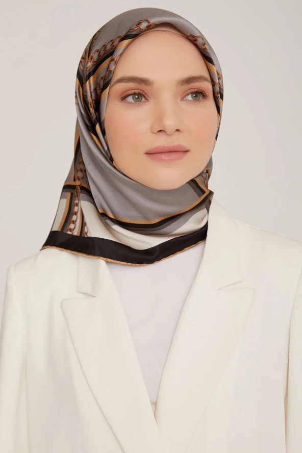 ARMİNE 90x90 İPEK EŞARP 8845D (SURA) (NOSTALJİ) ürün görseli 1