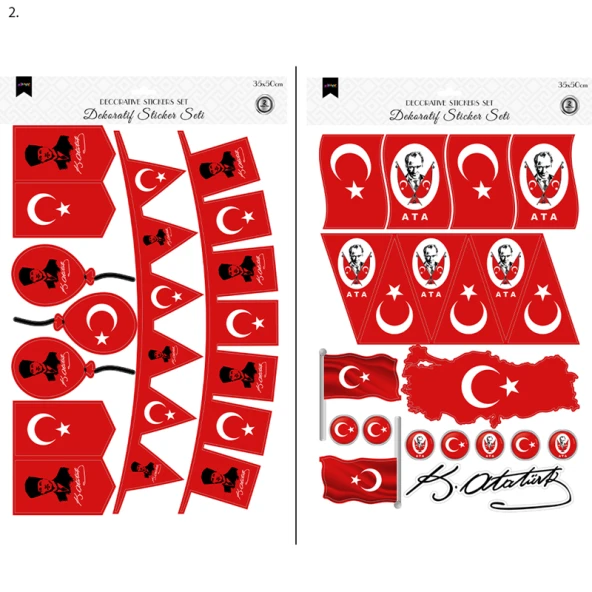 Milli Bayramlar Sticker Set 35x50 cm 2 li ürün görseli 1