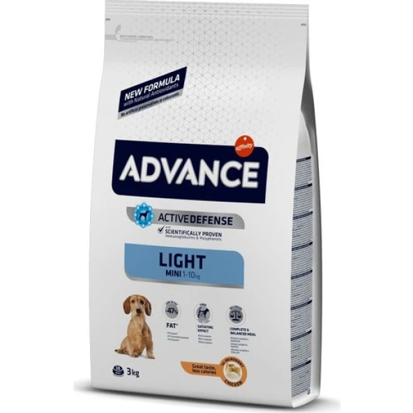 Advance Light Tavuk ve Pirinçli Küçük Irk Diyet Köpek Maması 3kg ürün görseli 1