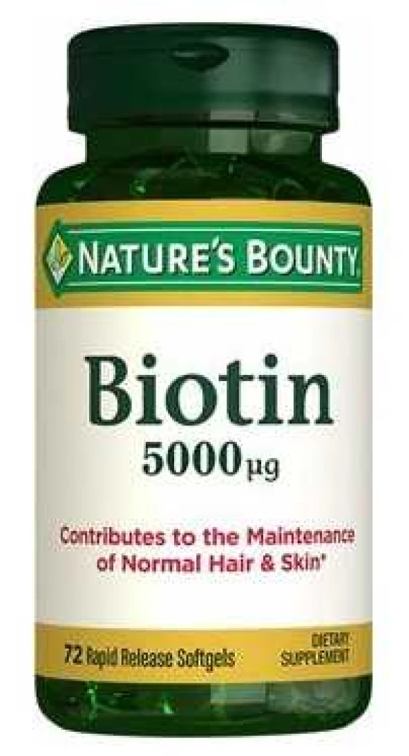 Natures Bounty Biotin 5000 mg 72 Kapsül - Resim 2