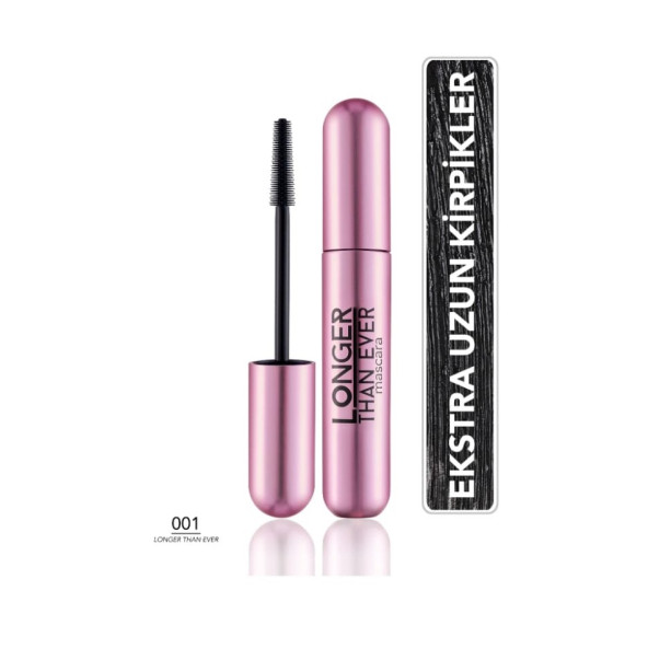 Flormar Longer Than Ever Kirpik Uzatıcı Etkili Besleyici Maskara 001 Black ürün görseli 1