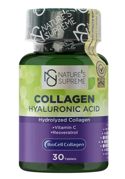 Nature's Supreme Biocell Collagen Hyaluronic Acid 30 Tablet ürün görseli 1
