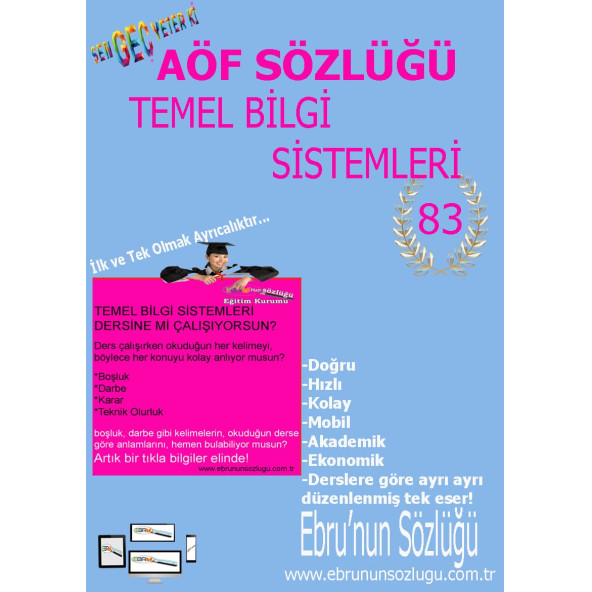 AÖF İİBF Ebrunun Sözlüğü Temel Bilgi Sistemleri E- Sözlük ürün görseli 1