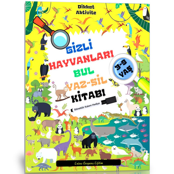 Gizli Hayvanları Bul YAZ-SİL Kitabı ürün görseli 1