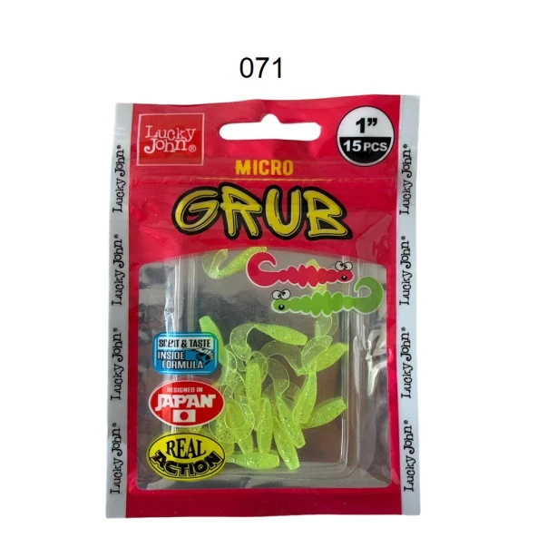 Lucky John Micro Grub 1'' (2.5cm) Silikon Yem 15'li Paket 071 ürün görseli 1