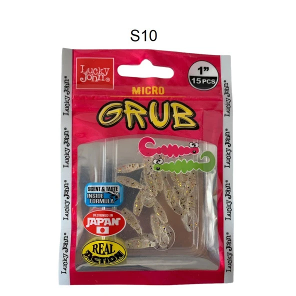 Lucky John Micro Grub 1'' (2.5cm) Silikon Yem 15'li Paket S10 ürün görseli 1