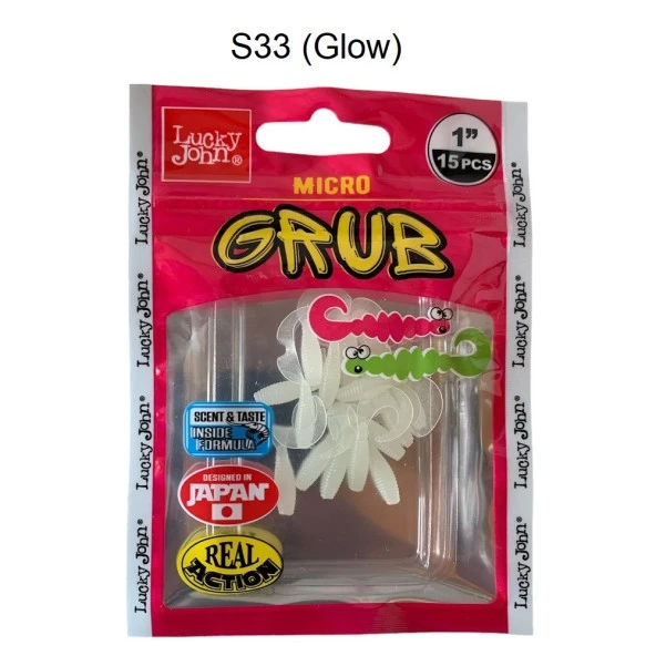 Lucky John Micro Grub 1'' (2.5cm) Silikon Yem 15'li Paket S33 ürün görseli 1