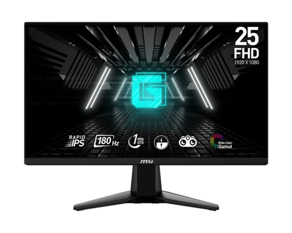 MSI 24.5 G255F FLAT RAPID IPS 1920x1080 FHD 16:9 182HZ 1MS FREESYNC GAMING MONITOR ürün görseli 1