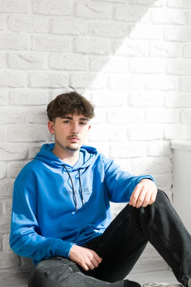 Kapşonlu Baskılı Regular Fit 2 İplik Erkek Sweatshirt ürün görseli 1