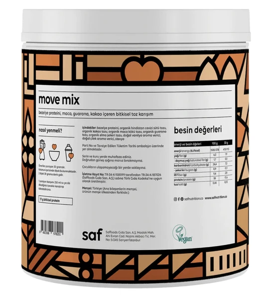Saf Bitkisel Protein Mix Move 360 gr - Resim 2