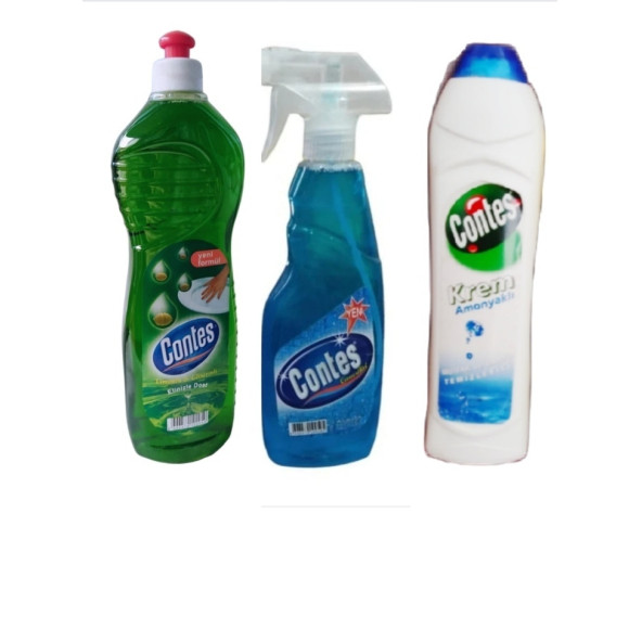 Contes Bulaşık Deterjanı 750 ml & Contes Camsil 500 ml & Contes Cif Krem  500 ml ürün görseli 1