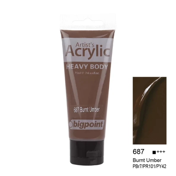 Bigpoint Akrilik Boya 75 ml Burnt Umber 687 ürün görseli 1