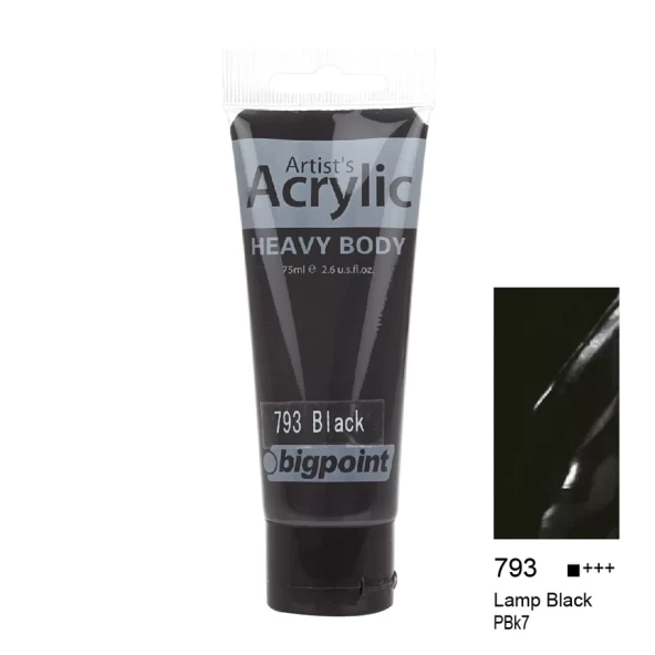 Bigpoint Akrilik Boya 75 ml Lamp Black 793 ürün görseli 1