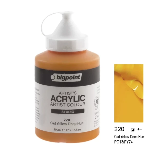 Bigpoint Akrilik Boya 500 ml Cad Yellow Deep Hue 220 ürün görseli 1