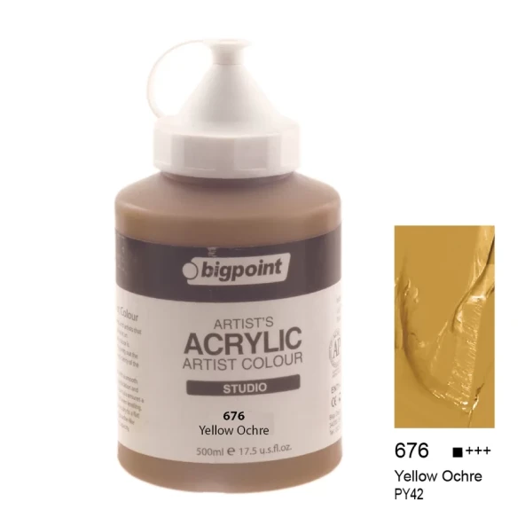Bigpoint Akrilik Boya 500 ml Yellow Ochre 676 ürün görseli 1