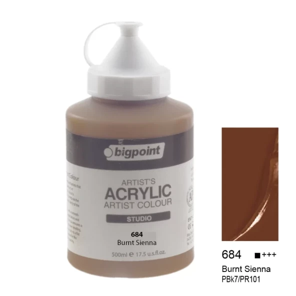 Bigpoint Akrilik Boya 500 ml Burnt Sienna 684 ürün görseli 1