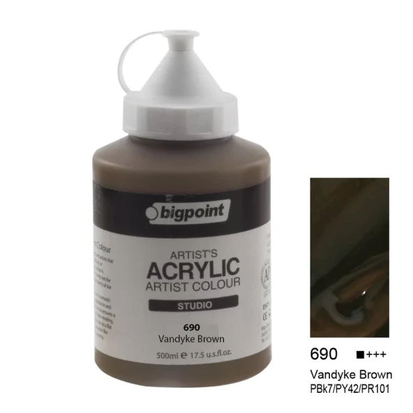 Bigpoint Akrilik Boya 500 ml Vandayke Brown 690 ürün görseli 1