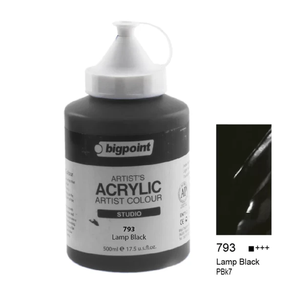 Bigpoint Akrilik Boya 500 ml Lamp Black 793 ürün görseli 1
