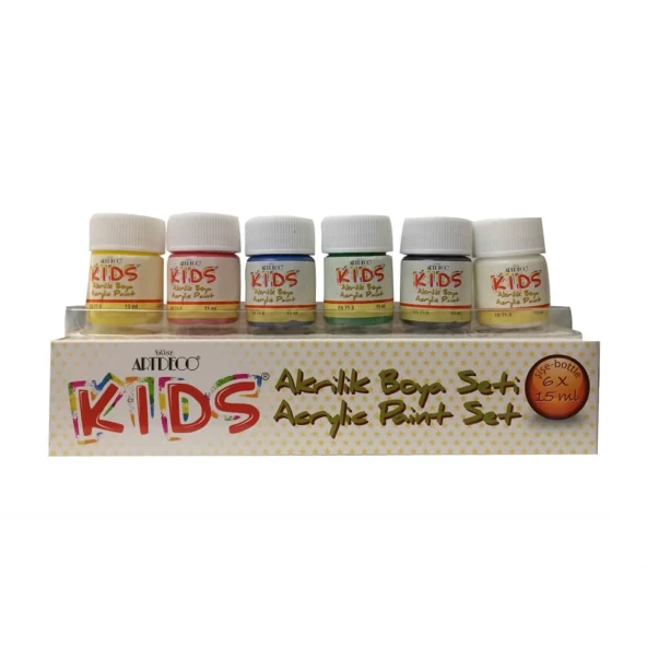 Artdeco Kids Akrilik Boya Seti 6 Renk 15 ml Y-502-S15 ürün görseli 1