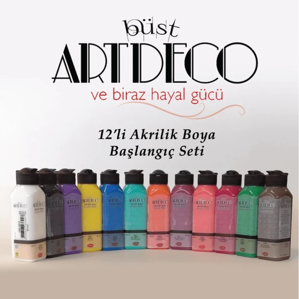 Artdeco Akrilik Boya Başlangıç Seti 140 ml 12 li ürün görseli 1