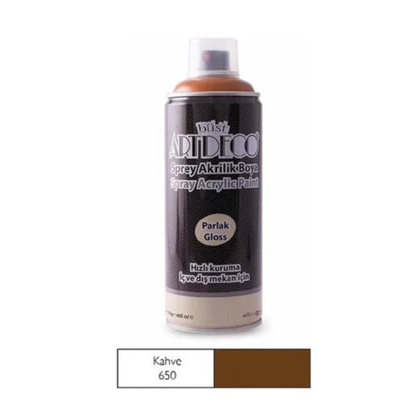 ARTDECO SPREY AKRİLİK BOYA 650 KAHVE 400ml (Y-400) ürün görseli 1